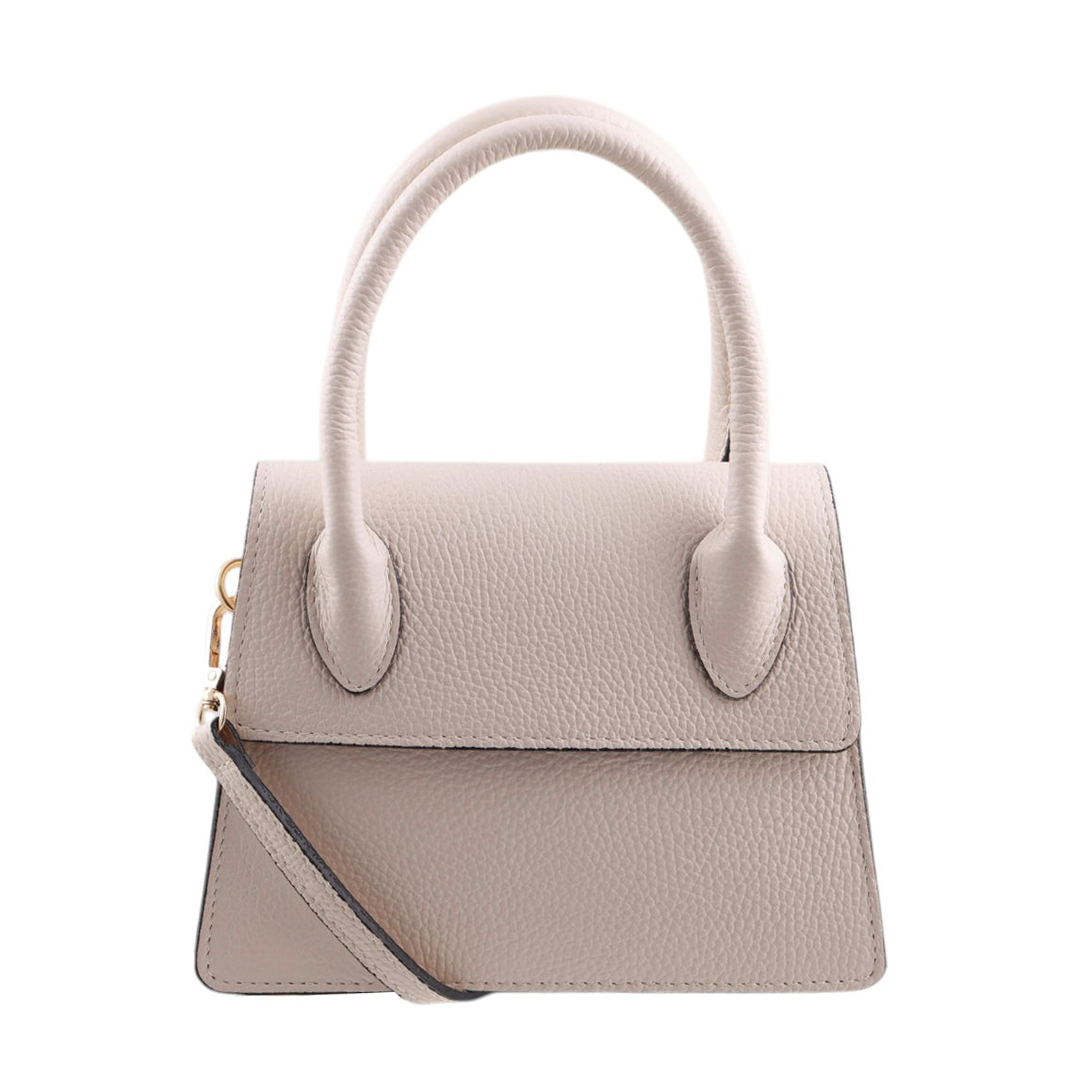 Borsa trapezio in pelle martellata due manici semirigidi con tracolla regolabile