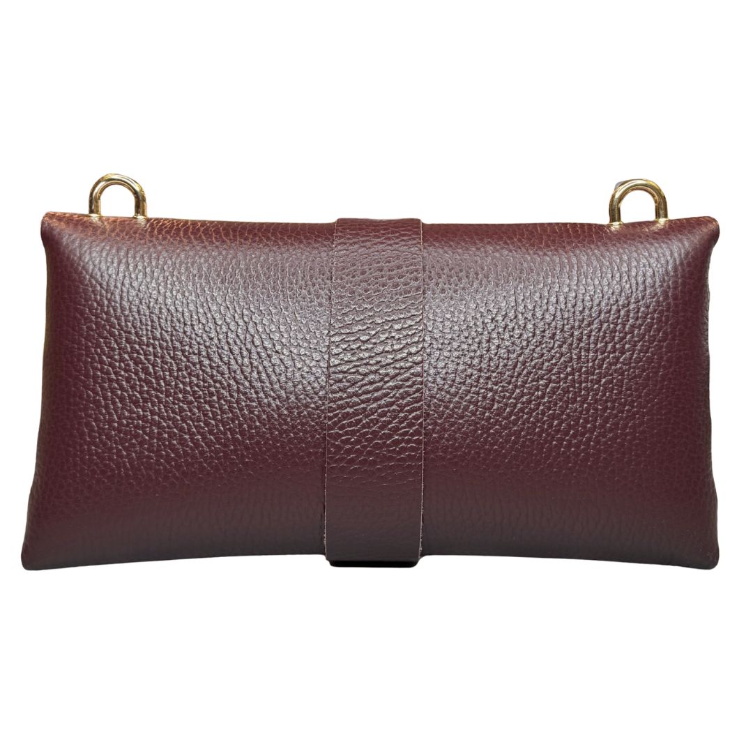 Pochette Donna Ape Con Tracolla Oro e Inserti Oro in Vera Pelle Made in Italy