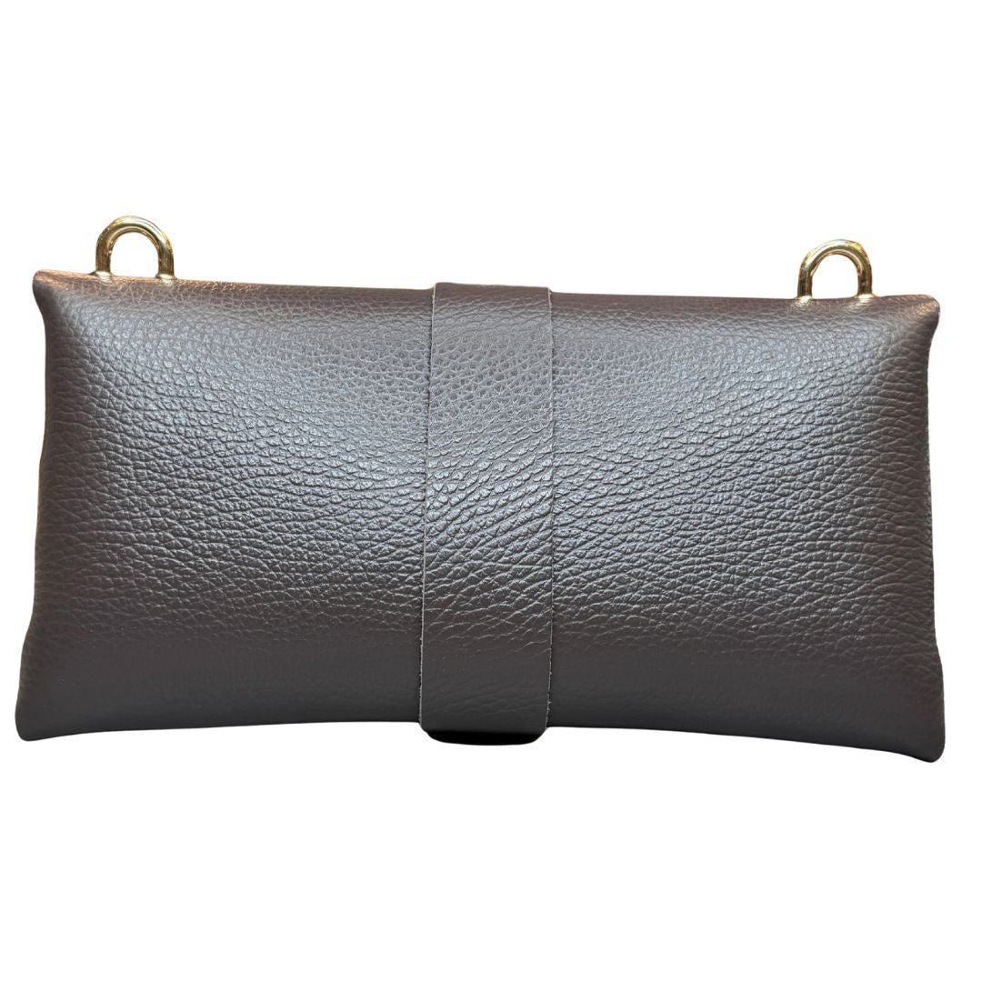 Pochette Donna Ape Con Tracolla Oro e Inserti Oro in Vera Pelle Made in Italy