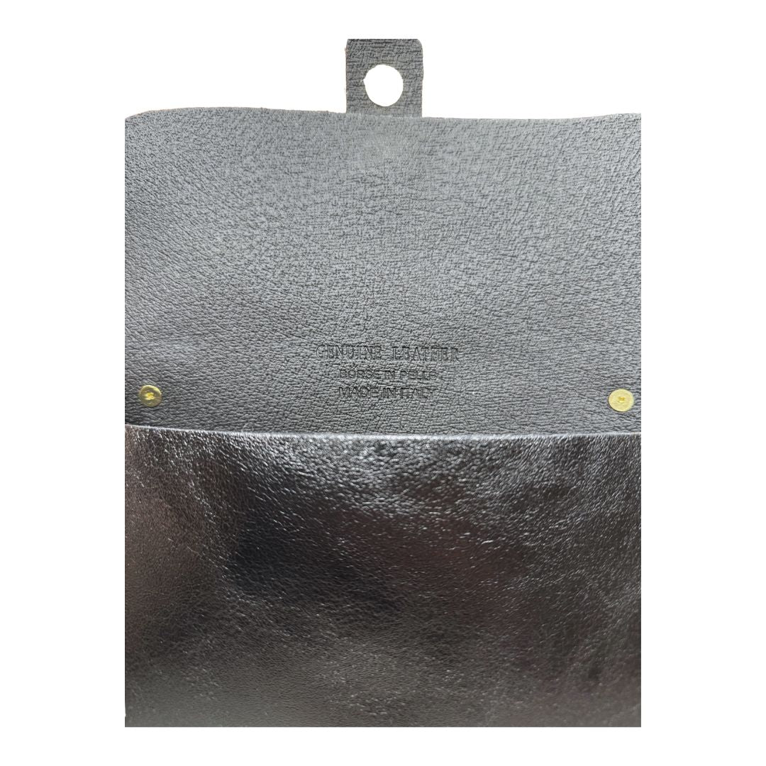 Pochette Donna Ape Con Tracolla Oro e Inserti Oro in Vera Pelle Made in Italy