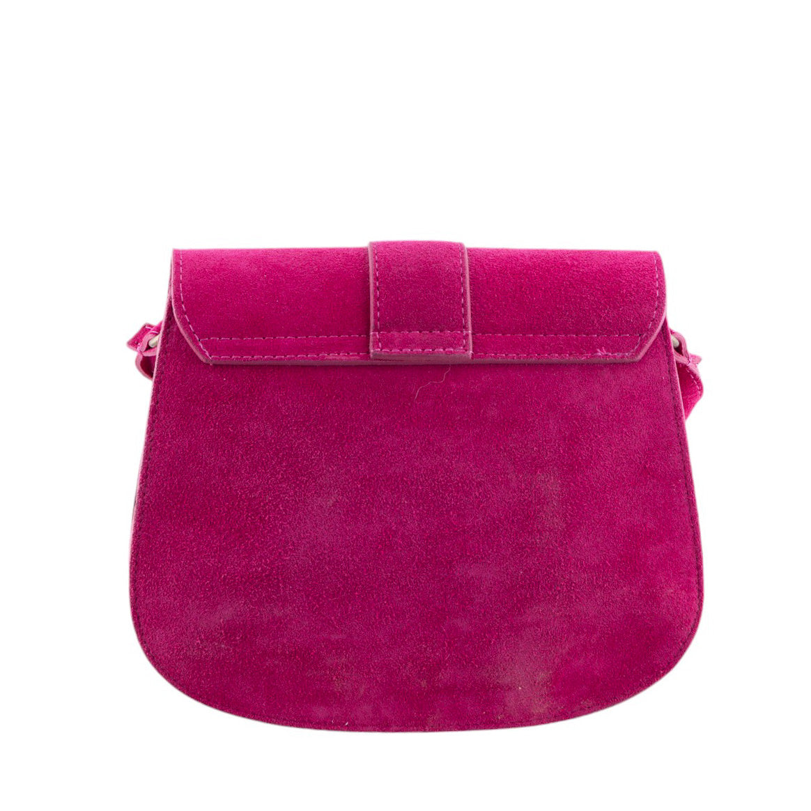 Borsa Boho Chic in vera pelle scamosciata con patta frontale e fibbia decorativa