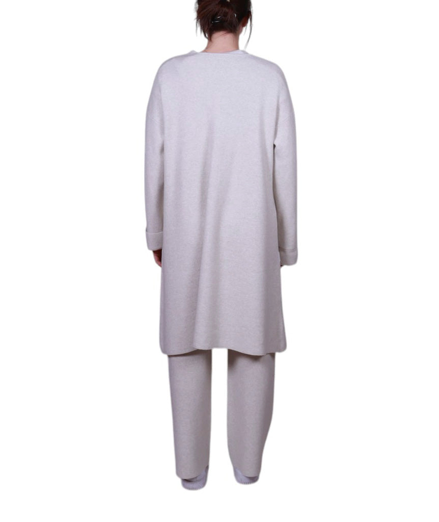 Cappottino donna in maglia lungo con bottone e scollo a v Made in Italy