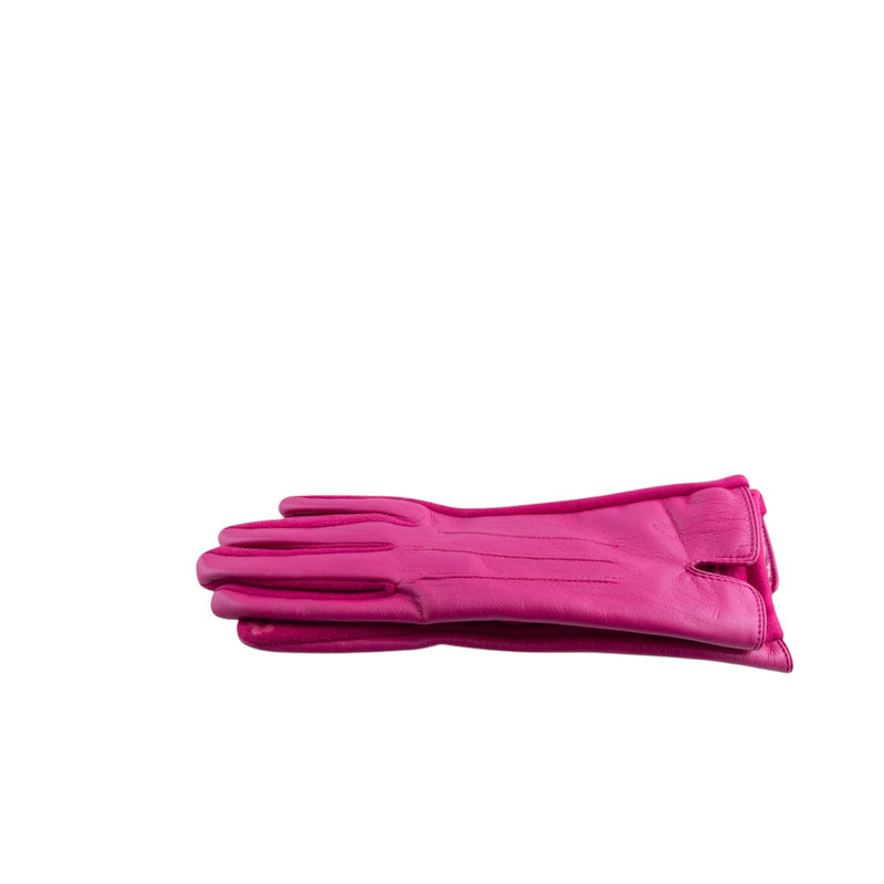 Guanti touch in similpelle finitura liscia con interno caldo e cuciture sagomate