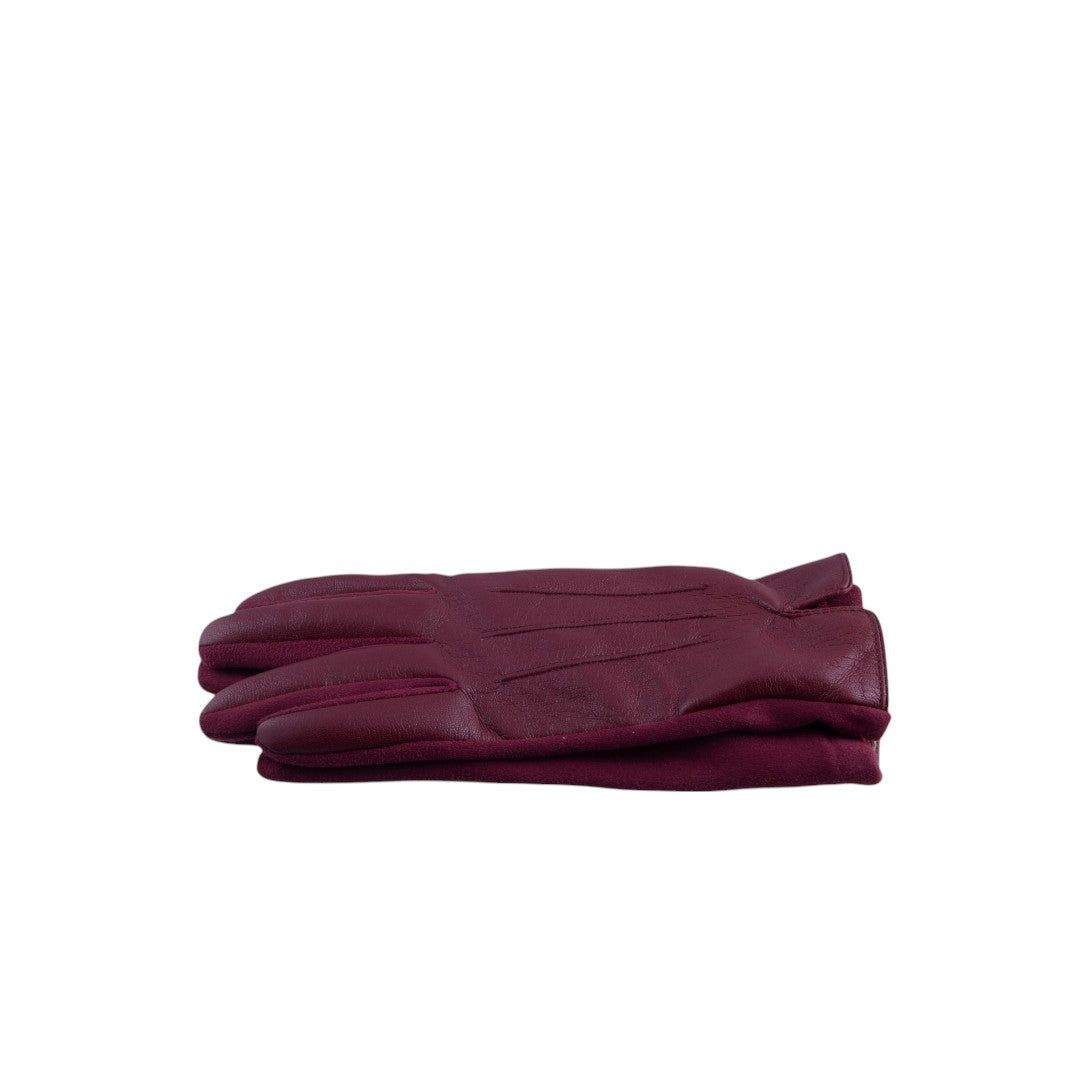Guanti touch in similpelle finitura liscia con interno caldo e cuciture sagomate