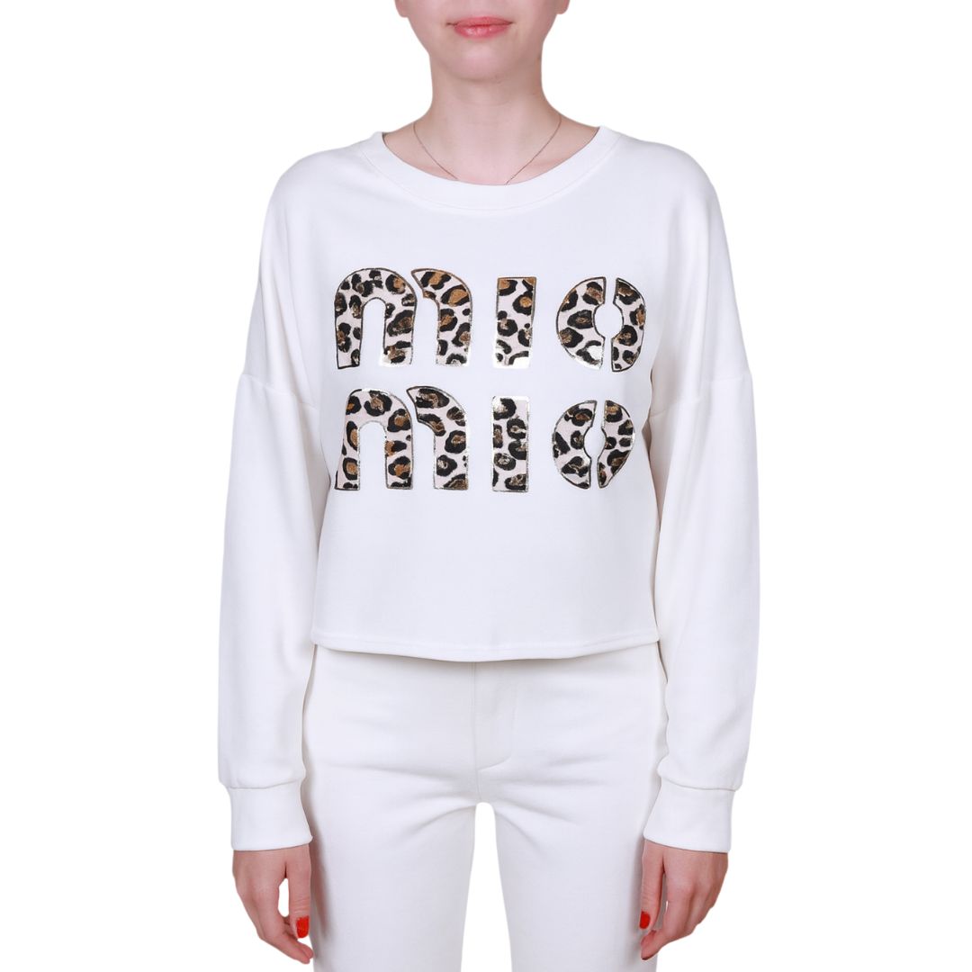 Maglia donna girocollo stampa animalier