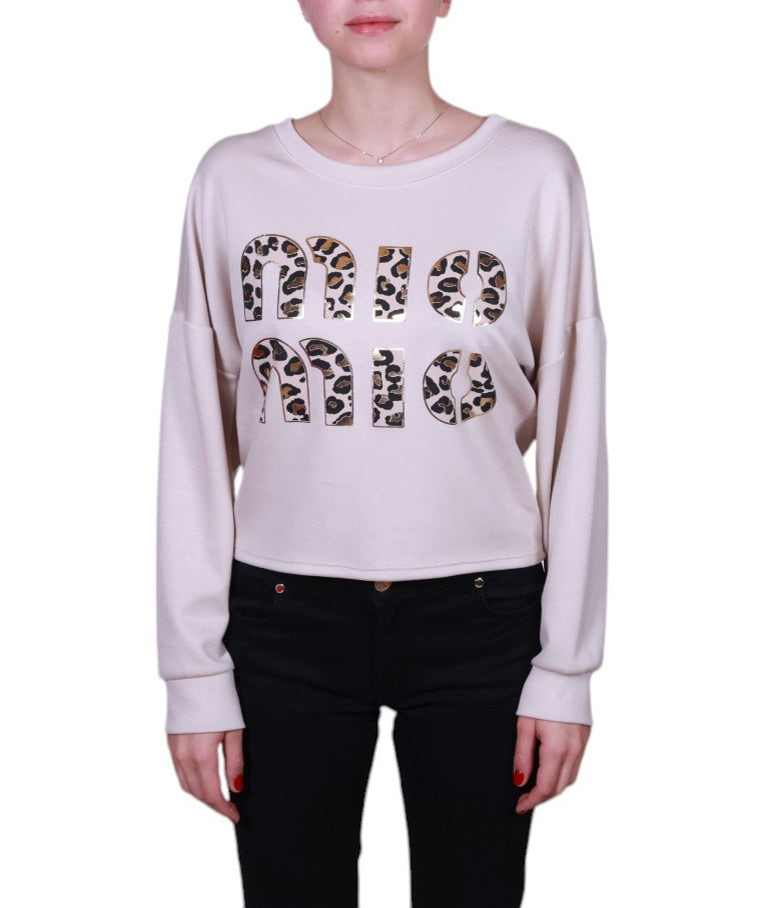 Maglia donna girocollo stampa animalier