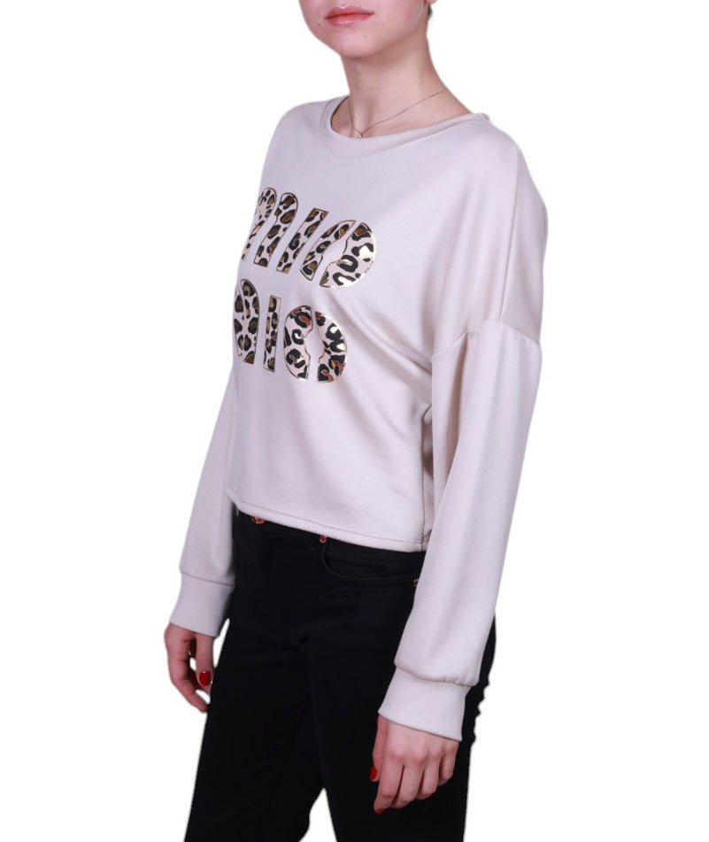 Maglia donna girocollo stampa animalier