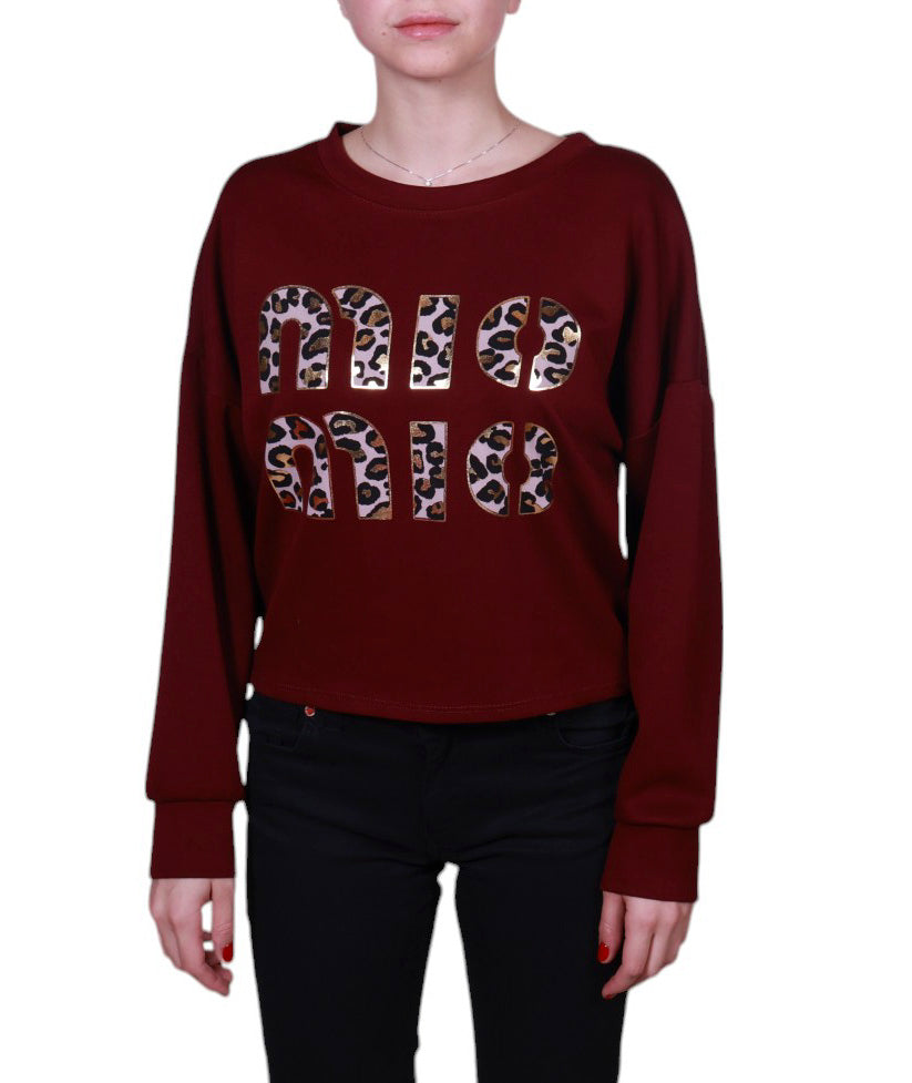 Maglia donna girocollo stampa animalier