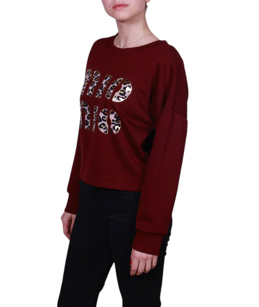 Maglia donna girocollo stampa animalier