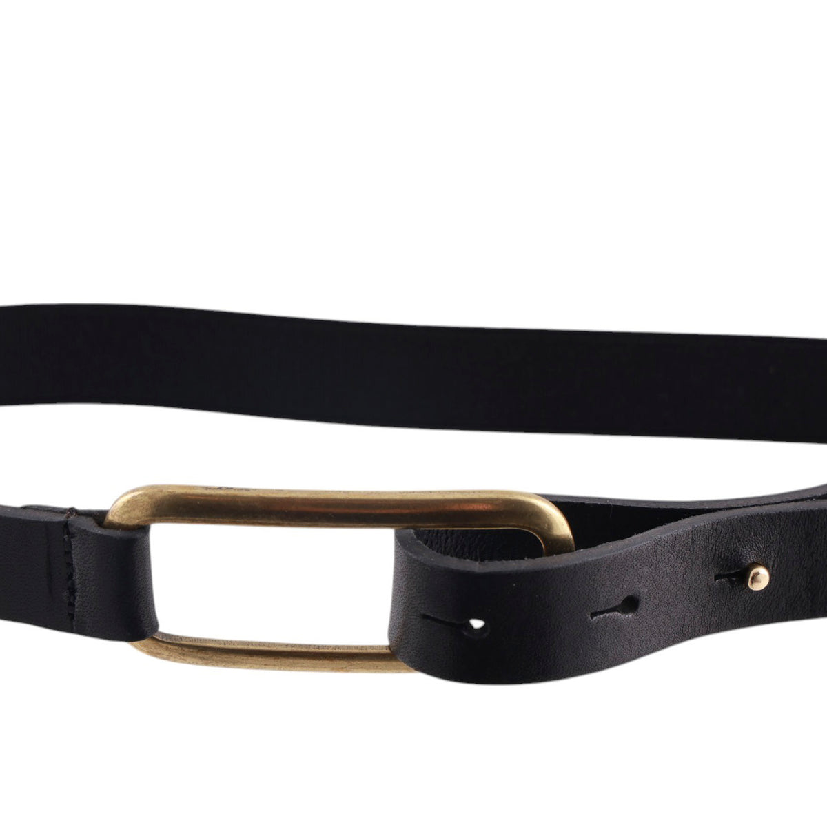 Cintura donna in pelle ed elastam con fibbia ovale metallica e finitura lucida